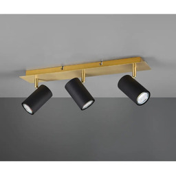 Trio Potrójna lampa sufitowa MARLEY 802400380 czarna złota