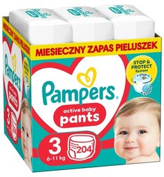 PAMPERS Pieluchomajtki Pants 3 (204 szt.)