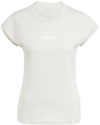 Koszulka damska adidas Essentials Linear Cotton beżowa