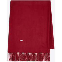 Szalik damski z frędzlami jednolity bordowy