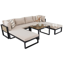 Zestaw mebli ogrodowych z aluminium SANTORINI BIG czarny,