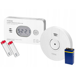 Zestaw bateryjny czujnik tlenku węgla (czadu) i detektor