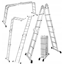 Drabina uniwersalna przegubowa składana 4x4 stopnie aluminium Baulich