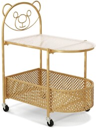 Stolik boczny z koszykiem Stolik kawowy na kółkach