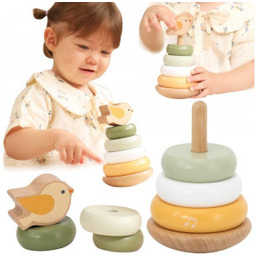 Viga Drewniana Piramidka Edukacyjna Ptaszek PolarB