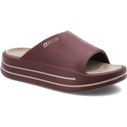 Big Star Bordowe Klapki Modne Obuwie Damskie