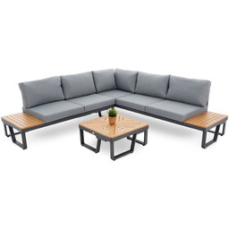 Zestaw mebli ogrodowych Veledo - Grafitowy