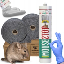 Zestaw Przeciwko Gryzoniom Masa Uszczelniająca Mousestop Wełna Stalowa