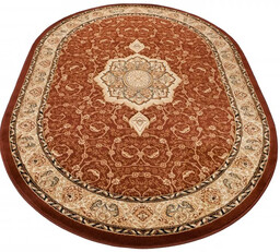 Profeos Brązowy owalny dywan w klasycznym stylu R7-R67