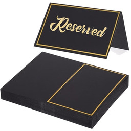 Winietki na Stół Czarne ze Złotą Prostą Ramką