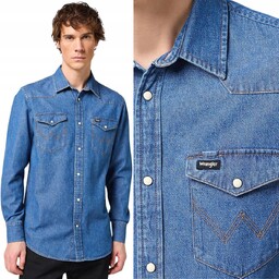 Wrangler LS WESTERN SHIRT Barrel Blue KOSZULA JEANSOWA