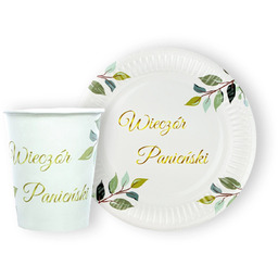 Zestaw kubeczki + talerzyki papierowe na Wieczór Panieński