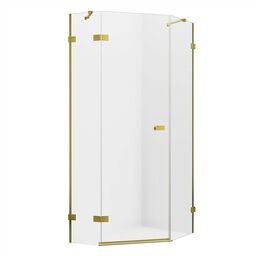 Złota szczotkowana kabina pięciokątna 100x80 EXK-3860 Avexa New
