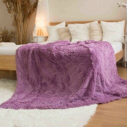 Jerry Fabrics Koc z długim włosiem Riccia fioletowy,