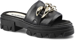 Czarne Klapki Karino Damskie Stylowe Buty