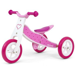MILLY MALLY Rowerek biegowy Look 2w1 Hearts Różowo-biały