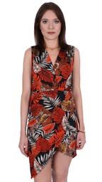 Czarna sukienka w liście JOHN ZACK XXL