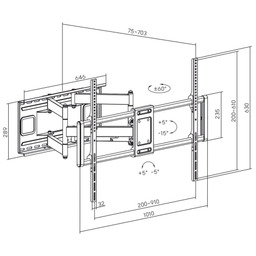 MACLEAN UCHWYT DO TV EKONOMICZNY 60-120" 120KG VESA