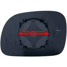 Szkło lusterka prawe ASFERYCZNE + MOCOWANIE Chrysler Voyager