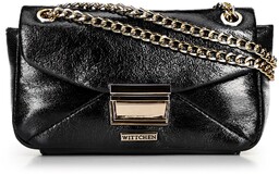 Minitorebka crossbody z połyskującej ekoskóry czarna