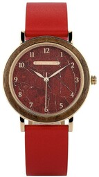 Damski zegarek Niwatch Classic - czerwony motyw marmuru