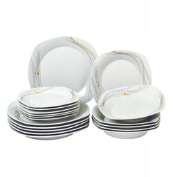 Zestaw Talerzy Porcelanowy Serwis Obiadowy Na 6 Osób
