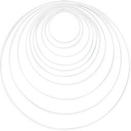 Rayher 25213102 zestaw 10 powlekanych metalowych pierścieni