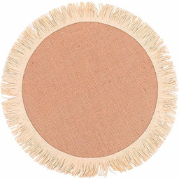 38 cm okrągła podkładka z juty, papierowe frędzle