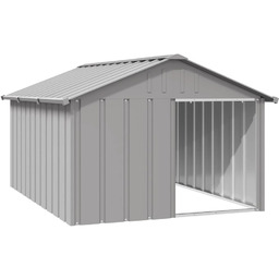 Vidaxl Buda Dla Psa, Szara, 116,5X153X81,5 Cm, Stal
