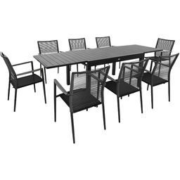 Zestaw mebli ogrodowych Gavo 8+1 - Szary