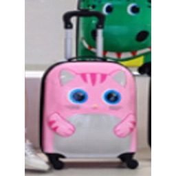 Walizka podróżna dziecięca na kółkach kot róż