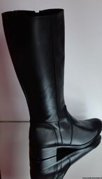 BnW Kozaki ze skóry cholewka 36 cm płaski