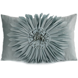 Poszewka welwetowa miętowa z trójwymiarowym kwiatem JA196-04