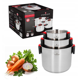 Zwieger Kompact Zestaw 3 Garnków Pokrywki 6 El