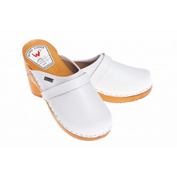 Damskie wygodne chodaki wsuwane ze skóra naturalną