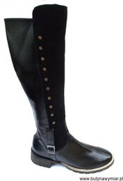 BnW Kozaki skórzane cholewka 43 cm płaski 3,5