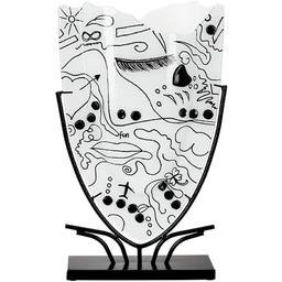 Szklany wazon Modern Art biały szkło wysokość 49