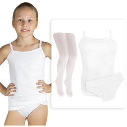 Komplet Komunijny Bielizna Dziewczęca 140 Biała Podkoszulka Białe