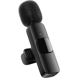 Apexel Bezprzewodowy mikrofon Wireless Lavalier, czarny