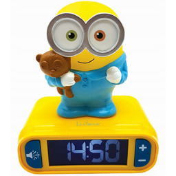 Minionki cyfrowy budzik z lampką nocną 3D