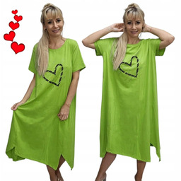 SUKIENKA DRESOWA BAWEŁNIANA SERCE plus size cyrkonie piękna