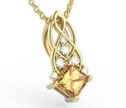 Wisiorek z żółtego złota z miodowym topazem Swarovski