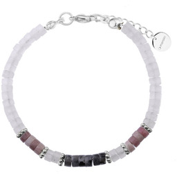 Srebrna bransoletka damska z kamieniem księżycowym, larvikitem