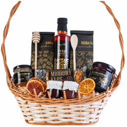 Kosz prezentowy zestaw koszyk na prezent herbata kawa