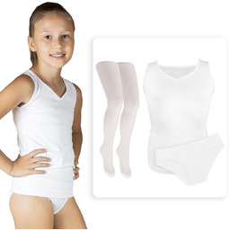 Komplet Dla Dziewczynki Bielizna Biała Podkoszulka Na Ramiączkach