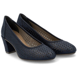 Czółenka damskie ażurowe Rieker 41057-14 BLUE R.36
