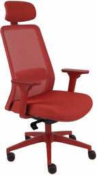 Krzesło biurowe Sven Red, obrotowe, czerwone z siatkowym