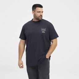 Duży T-shirt Męski z Nadrukiem Granatowy NORTH LATITUDE