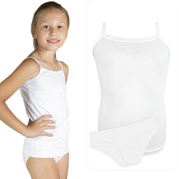 Biały Komplet Bielizna Do Komunii Dla Dziewczynki Podkoszulka