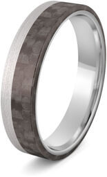 Obrączka srebrna z włóknem węglowym CARBON - Ag-535